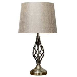Gianna Bronze Twist Touch Lamp + Shade