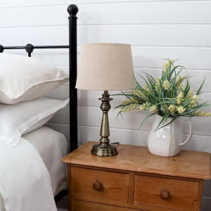 Remington Antique Gold Touch Lamp + Shade