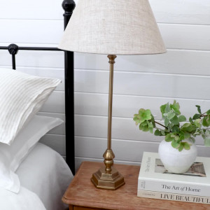 Astoria Hexagon Antique Gold Lamp Base
