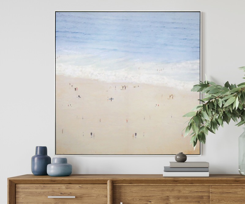 Day at the Beach Framed Canvas Print XL