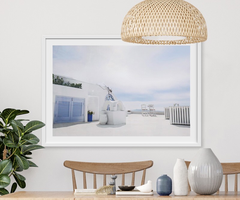 Santorini Afternoon Terrace Framed Print