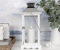 Large Penshaw White Lantern Candle Hurricane