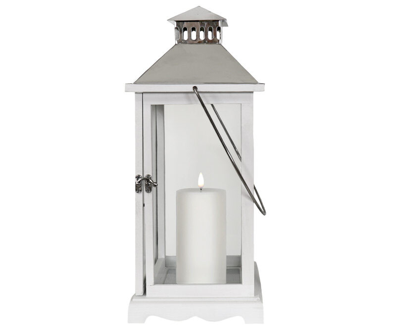 Large Penshaw White Lantern Candle Hurricane