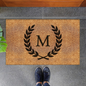 CUSTOM Large Initial Wreath Doormat 90x55cm - Vinyl Backed