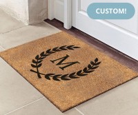 CUSTOM Large Initial Wreath Doormat 90x55cm - Vinyl Backed