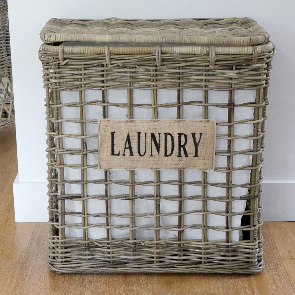 Porto Laundry Basket - Tall Storage Basket with Lid, a practical basket for household storage or display