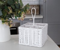 Laurent Cutlery & Wine Caddy - White