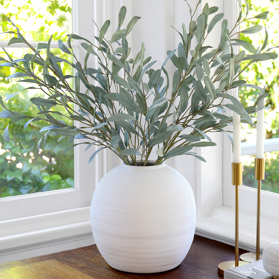 Set 3 Ravello Grey-Green Olive Leaf Sprays, decorative home accessory
