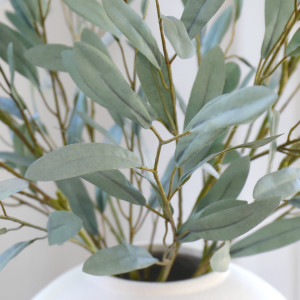Set 3 Ravello Grey-Green Olive Leaf Sprays, designed to add lasting floral or foliage detail to an interior display