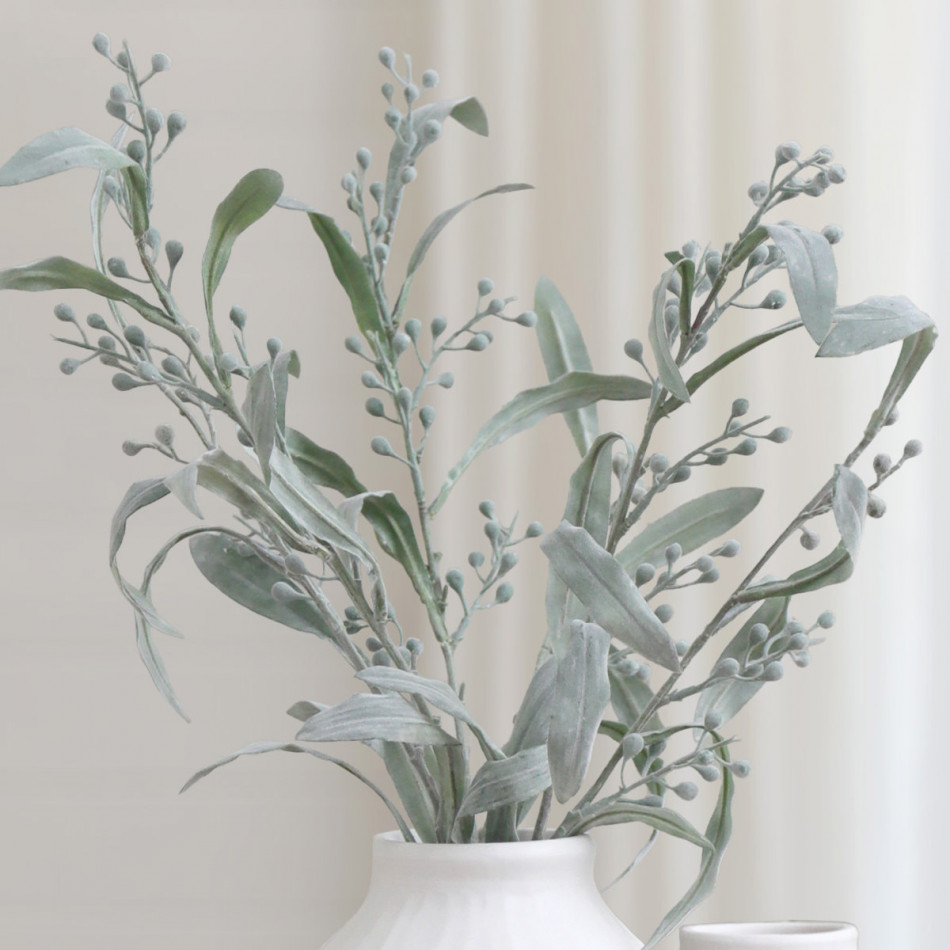 Set 3 Mimosa Leaf Stems, decorative artificial flower or foliage stem