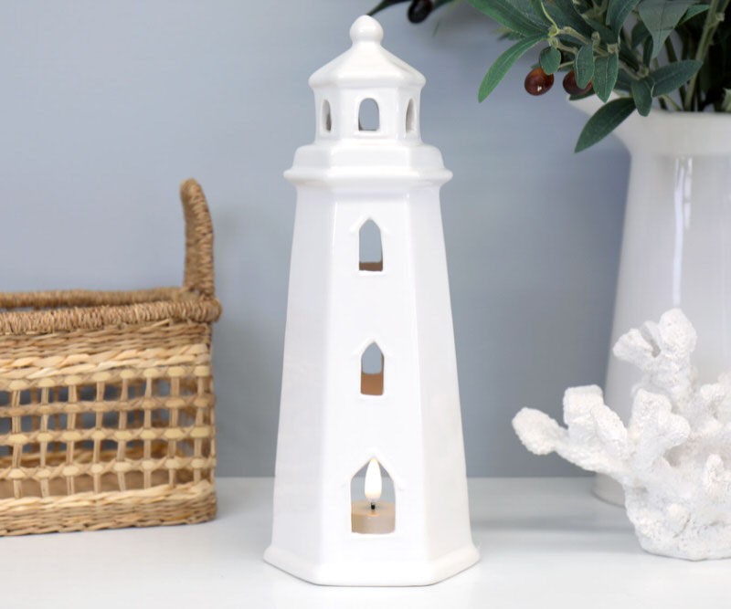 Lighthouse Tealight Holder White