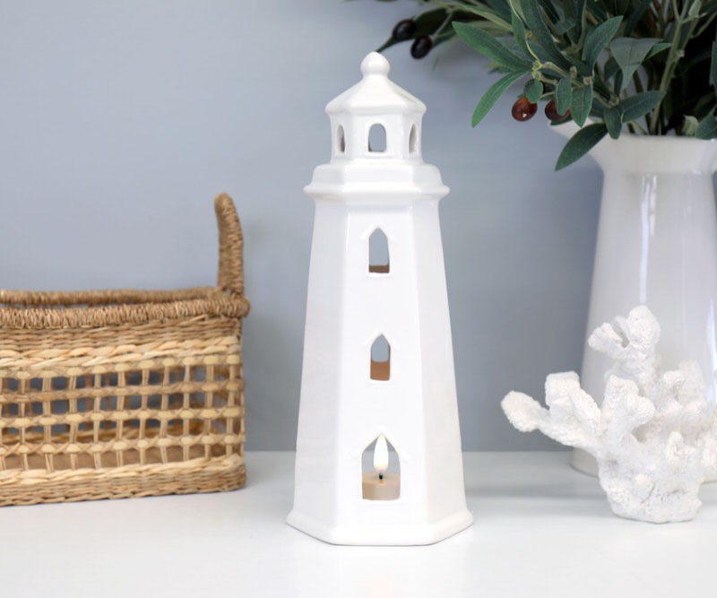 Lighthouse Tealight Holder White
