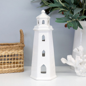 Lighthouse Tealight Holder White, a functional household accessory for display or organisation