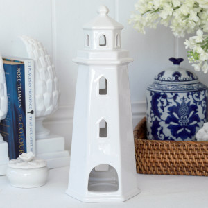 Lighthouse Tealight Holder White, a functional fitting for displaying, holding or organising household items