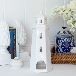 Lighthouse Tealight Holder White, designed to add practical storage or display space to the home