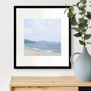 Limestone Bay II Framed Wall Art Print, decorative wall artwork for an interior display
