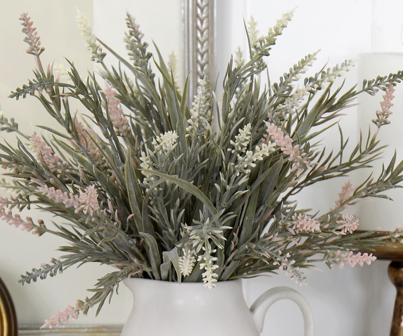 Set 4 Francisca Pink & White Lavender Stems