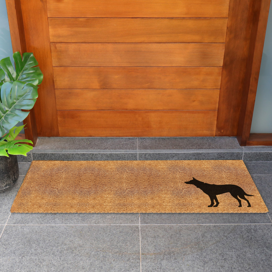 Long Kelpie Dog Doormat - 115x45cm, an entrance mat designed for a doorway