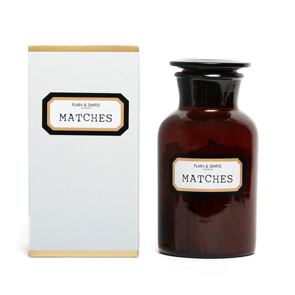 Apothecary Jar of Matches - Amber, shown as a standalone product for clear identification