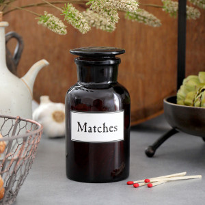 Apothecary Jar of Matches - Amber, highlighting the product's distinctive form and defining design