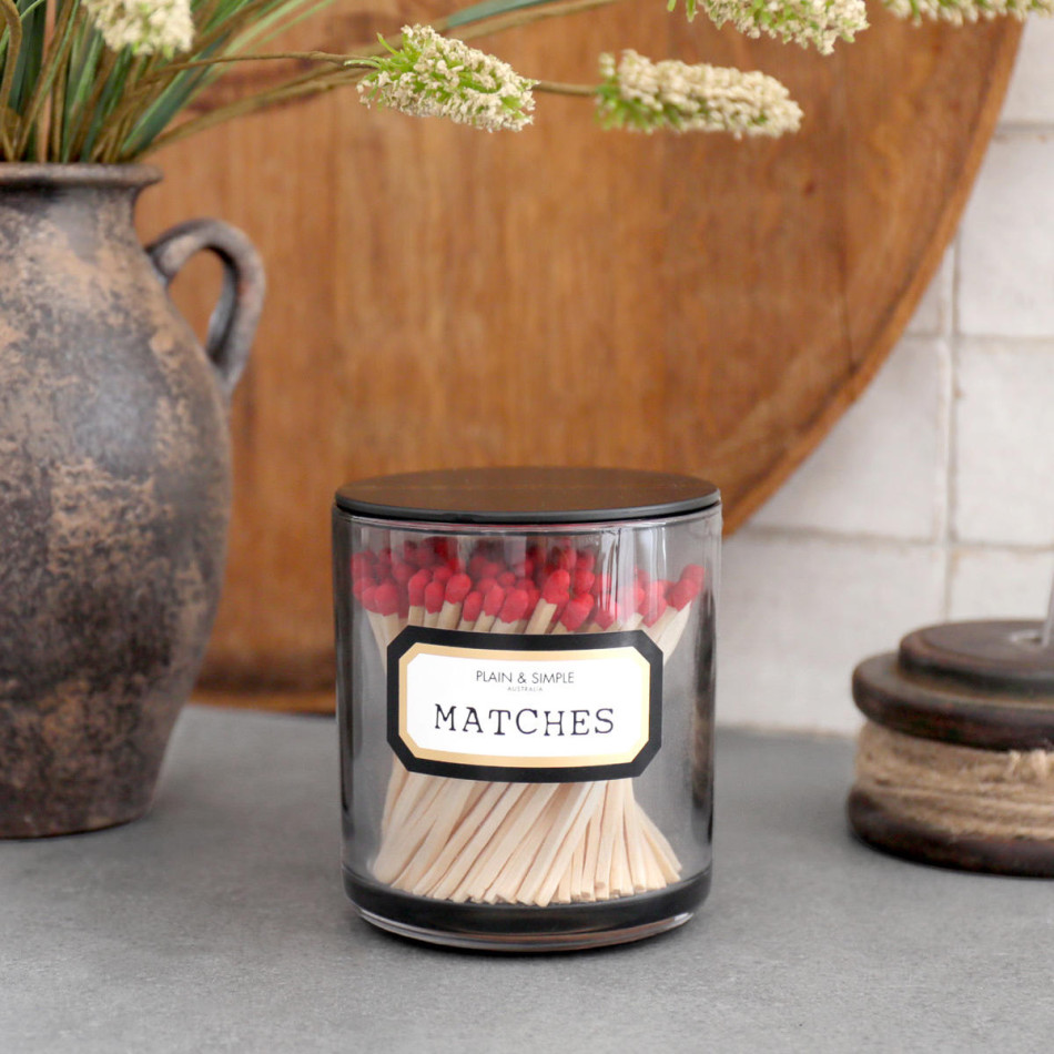 Smoked Grey Jar of Matches, shown as a standalone product for clear identification