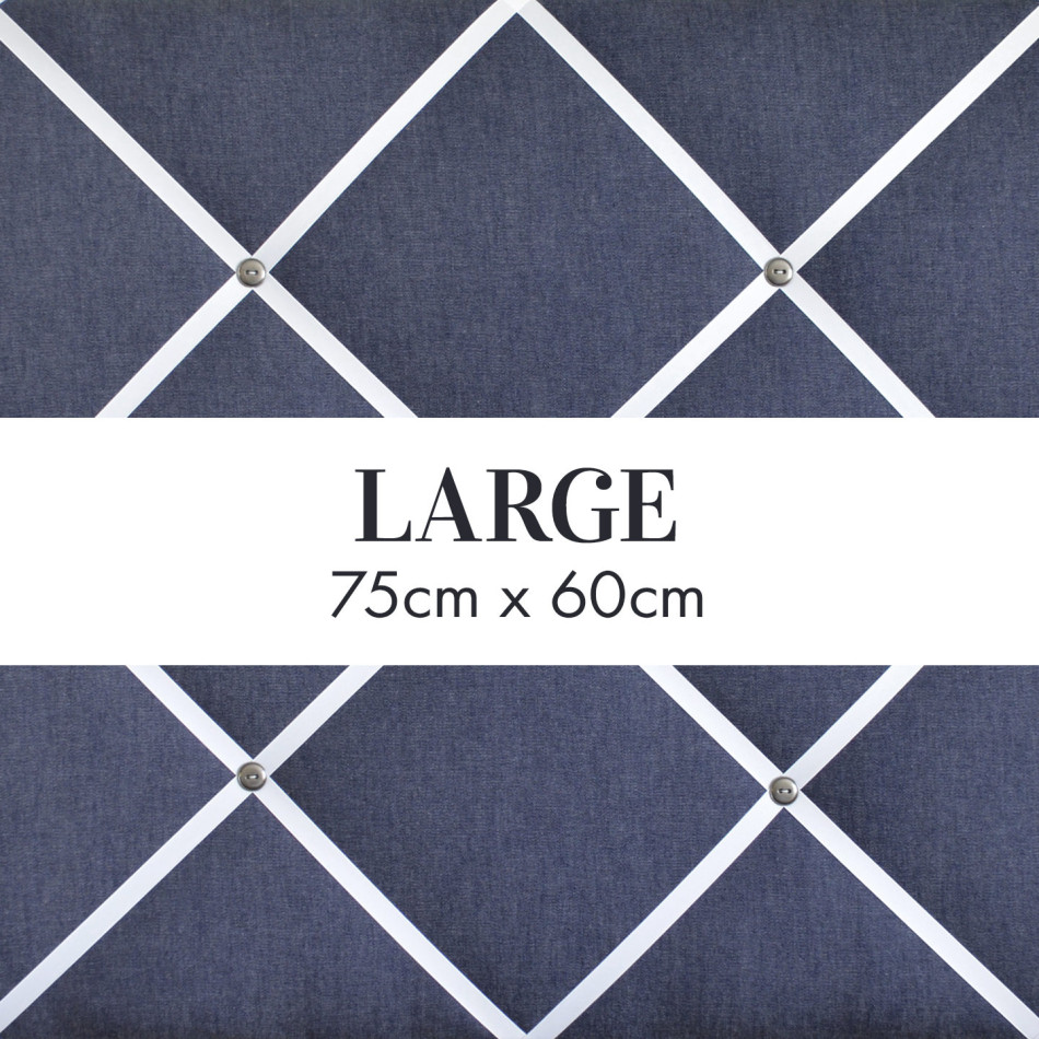 Large rectangular fabric ribbon memo board with a criss-cross ribbon grid and button details
