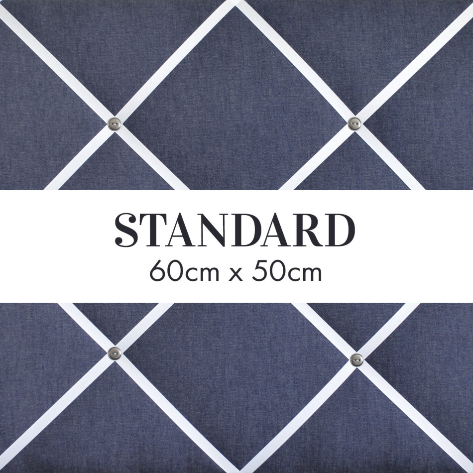 Mix and Match rectangular fabric memo board with intersecting ribbons and button details