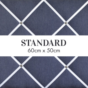 Mix and Match rectangular fabric memo board with intersecting ribbons and button details