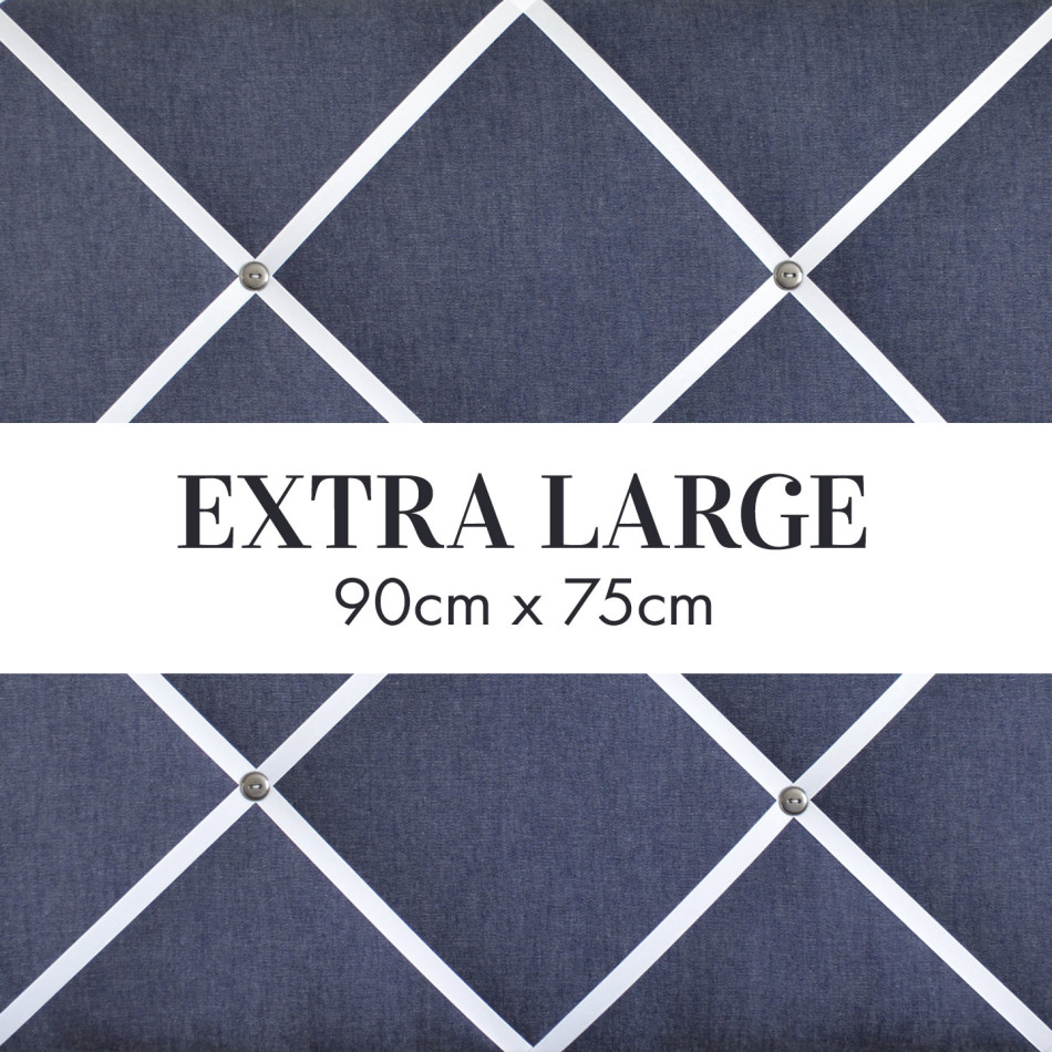 Extra Large rectangular fabric memo board with a criss-cross ribbon grid and button details
