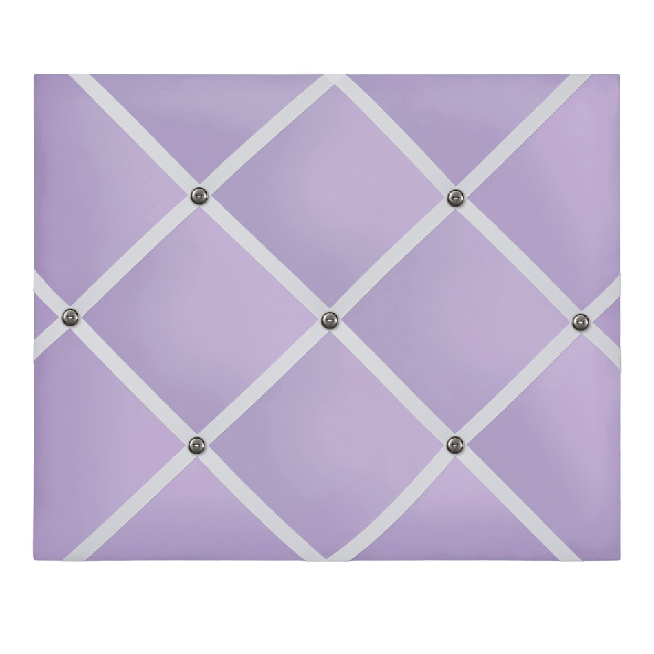 Lilac Charm Ribbon Memo Board with a softly padded fabric surface