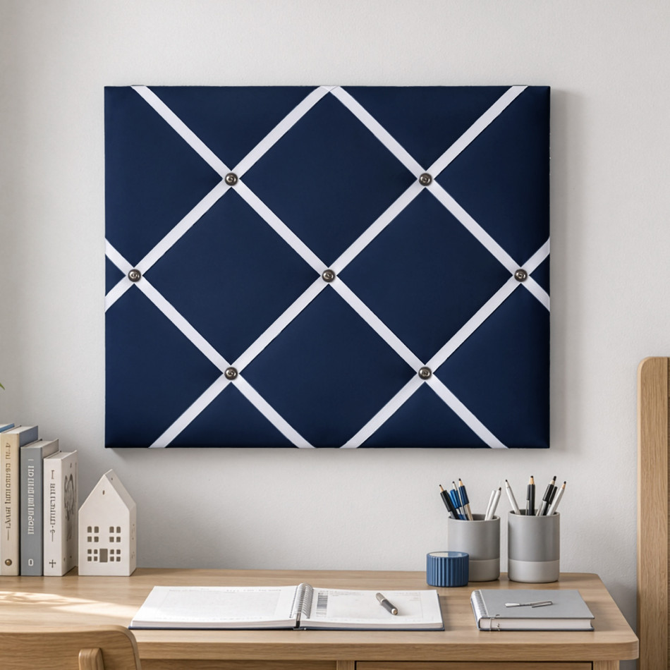 Navy Blue Ribbon Memo Board