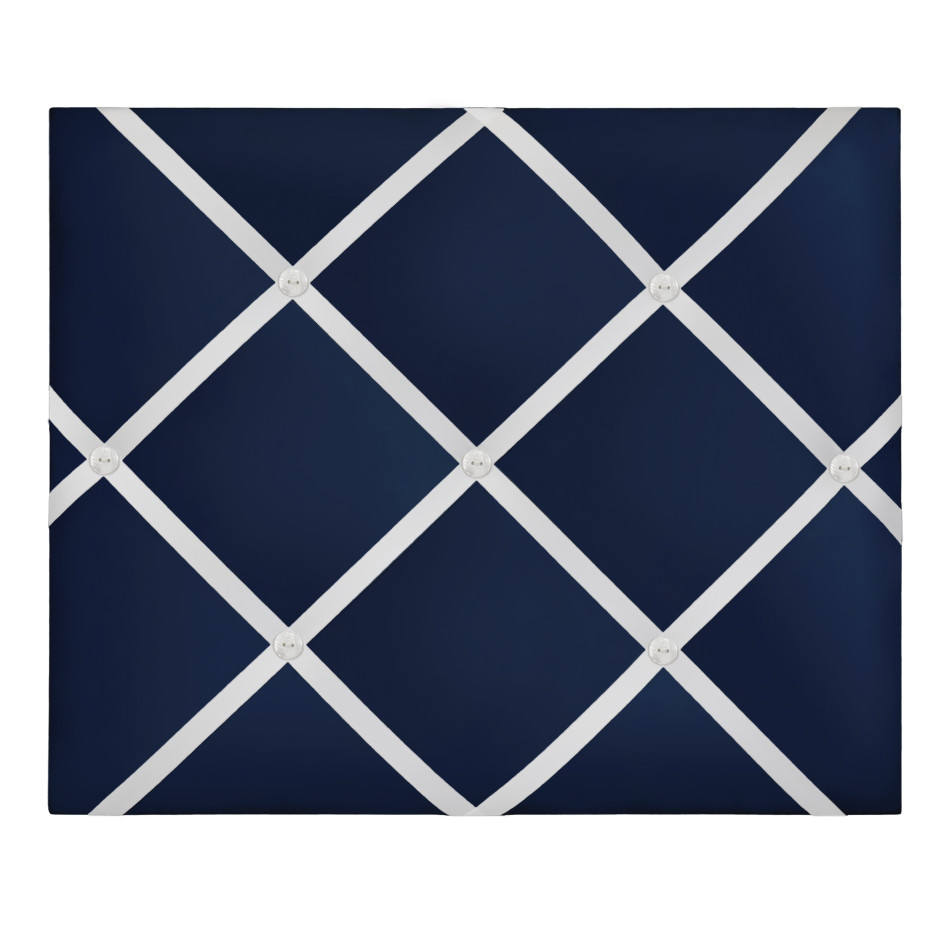 Navy Blue Ribbon Memo Board, a ribbon display board for organising notes and photos