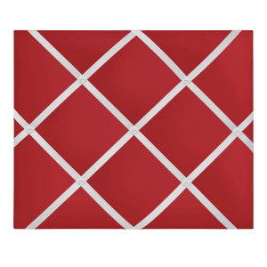 Standard red fabric memo board ready to hang in a bedroom, study or family space