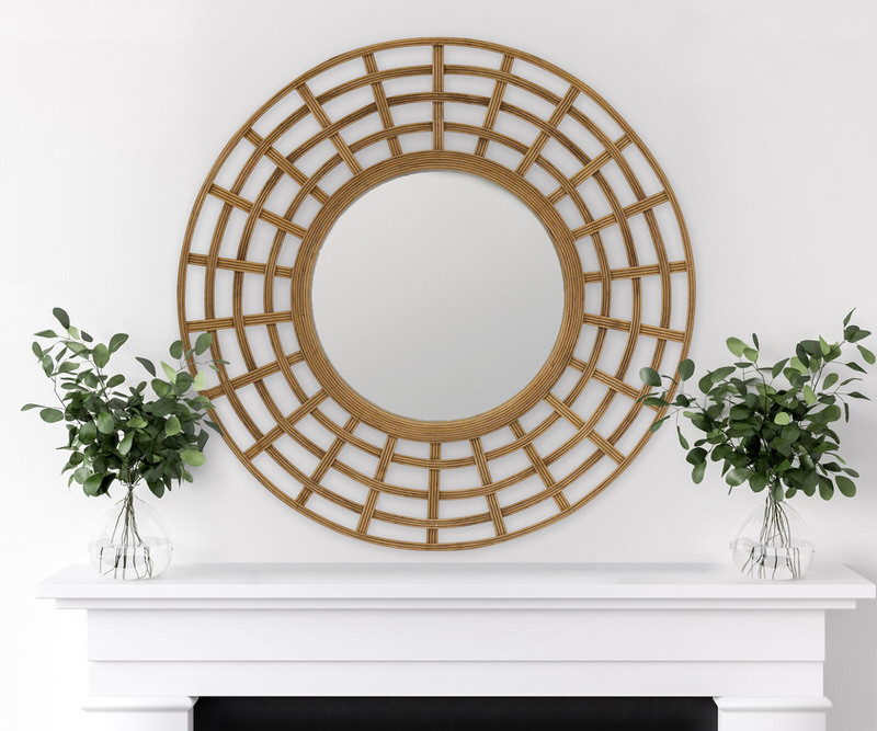 Adora Round Rattan Mirror - 80cm