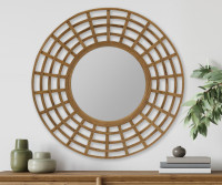 Adora Round Rattan Mirror - 80cm