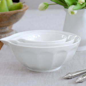Set 3 Harris Fluted White Mixing Bowls, decorative tableware