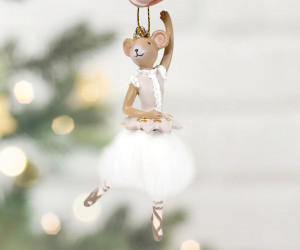 Nutcracker Ballerina Mouse Tree Decoration