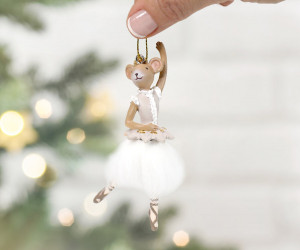 Nutcracker Ballerina Mouse Tree Decoration