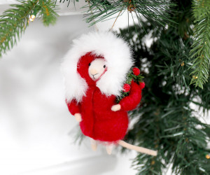 Peppermint the Mouse Felt Tree Decoration