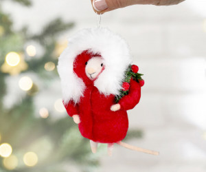 Peppermint the Mouse Felt Tree Decoration