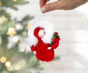 Peppermint the Mouse Felt Tree Decoration