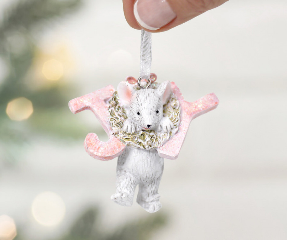 Poppy the Mouse Joy Wreath Decoration