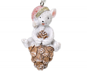 Nutmeg the Mouse Pine Cone Decoration