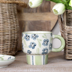 Isobel Blue Floral Mug, a drinkware piece designed for serving beverages at the table