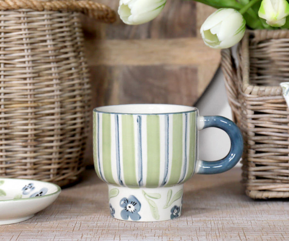 Isobel Green Stripe Mug