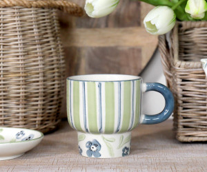 Isobel Green Stripe Mug
