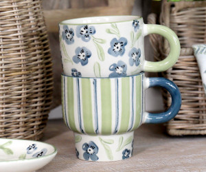 Isobel Green Stripe Mug