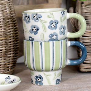 Isobel Blue Floral Mug, a drinkware piece for serving and tabletop use