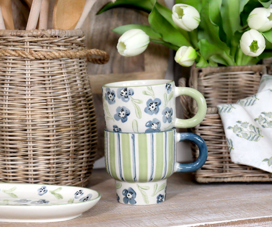 Isobel Green Stripe Mug