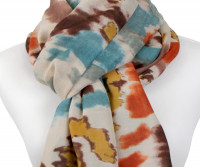 Bedarra Orange & Teal Watercolour Scarf